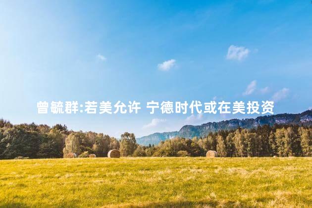 曾毓群:若美允许 宁德时代或在美投资